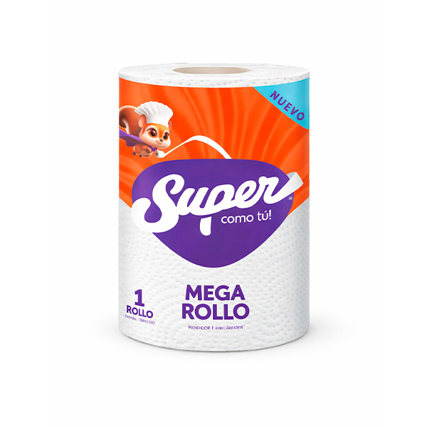 PAPEL TOALLA MEGA ROLLO SUPER 12 ROLLOS X PLANCHA (106 HOJAS)